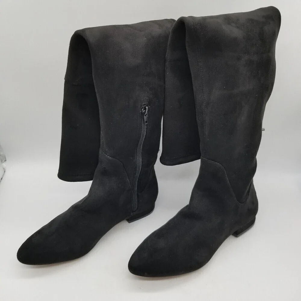 Enzo‎ Angiolini Womens Black Faux Suede Meloren Over The Knee Boots 5.5 M